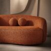 Drake - Japandi Style Curvy Boucle Sofa - Burnt Orange - Image 5