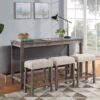 Oriana - 4 Piece Counter Height Pub Table Set With Tufted Stools - Brown / Creamy - Image 6