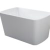 49'' Acrylic Freestanding Soaking Bathtub, Square-Shape Japanese Soaking Hot Tub, Sit-In Design With Chrome Overflow And Drain For Express Delivery 23Amazing-49 (W1920P179228) - Glossy White - Image 18
