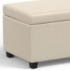 Avalon - Extra Large Storage Ottoman Bench - Satin Cream - Image 6