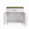 Cat Litter Box Enclosure With Scratch Pad, Hidden Litter Box Furniture, Wooden Pet House Sideboard, Storage Cabinet, Fit Most Cat And Litter Box, For Living Room Bedroom Office - White / Light Brown - Image 17