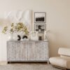Accent Cabinet Farmhouse Style 4 Door Wooden Cabinet Sideboard Buffet Server Cabinet Storage Cabinet, For Living Room, Entryway, Hallway, Office, Kitchen And Dining Room - Natural Wood Wash - Image 5
