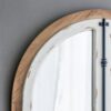 Arch Wood Wall Mirror - Brown Antique White - Image 8