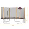 14Ft Powder-Coated Advanced Trampoline With Basketball Hoop Inflator And Ladder (Outer Safety Enclosure) - Orange - Image 4
