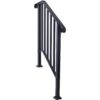 Handrails For Outdoor Steps, Fit 2 Or 3 Steps Outdoor Stair Railing, Picket#2 Wrought Iron Handrail, Flexible Porch Railing, Transitional Handrails For Concrete Steps Or Wooden Stairs - Black - Image 5