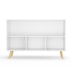 Kids Bookcase With Collapsible Fabric Drawers, Children's Book Display, Toy Storage Cabinet Organizer - White / Pink - Image 20