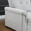 Destiny - Linen Reversible Sleeper Sectional Sofa With Storage Chaise - Light Gray - Image 5
