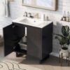 Bathroom Vanity Set With Sink, Combo Cabinet, Bathroom Storage Cabinet, Solid Wood Frame - Black - Image 3