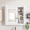 Bathroom Medicine Cabinet With Mirror, Wall Mounted Mirror Cabinet With Storage Organizer, Over The Toilet Storage White Storage Cabinet For Bathroom - White - Image 3