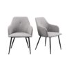 Contemporary Upholstered Woven- Dining Chairs - Fog Gray - Image 2
