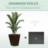 Outsunny - 18", 15.25", 11.75" Tall Planters (Set of 3), Indoor Outdoor Planters With Drainage Holes, Stackable Flower Pots For Garden, Patio, Balcony, Front Door - Gray - Image 5