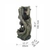 Indoor Outdoor Tree Trunk Fountain, Polyresin Rusitic Floor Standing Waterfall Fountain With Light, Natural Water Feature For Garden Lawn Porch Yard - Gray - Image 3