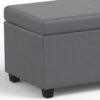 Avalon - Extra Large Storage Ottoman Bench - Stone Gray - Image 6
