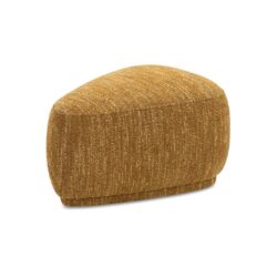 Pebble - Rounded Triangle Cocktail Ottoman - Mustard Yellow Tweed