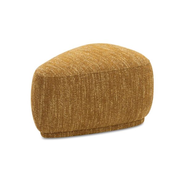 Pebble - Rounded Triangle Cocktail Ottoman - Mustard Yellow Tweed