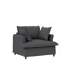 3 Piece Living Room Set Modular Sectional Couch Upholstered 3 Seater Sofa & 2 Armchairs 5 Seat - Gray - Image 2