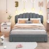 Queen Size Upholstered Platform Bed With Drawer - Gray - Image 10