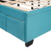 Queen Size Storage Upholstered Platform Bed With Wingback Headboard And A Big Drawer - Blue - Image 5
