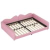Full Size Upholstered Daybed, Sherpa Fabric Sofabed With Cloud-Shaped Backrest, No Box - Spring Needed - Pink - Image 4