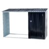 Firewood Storage Shed, Outdoor Firewood Rack, Outdoor Storage Shed With Log Holder, Firewood Shelter For Patio, Anthracite Galvanized Steel - Black - Image 7