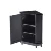 Bathroom Cabinet Triangle Corner Storage Cabinet With Adjustable Shelf Modern Style - Black - Image 17