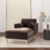 Knox - Modern Farmhouse Chaise Lounge Chair - Deep Brown - Image 8