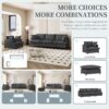 2 Piece Living Room Set With Throw Pillows Sectional Couch Sets, Upholstered 3 Seater Sofa & Armchair 4 Seat - Gray - Image 4
