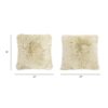 Astrid - Square New Zealand Sheepskin Accent Throw Pillow Cover With Feather Insert - Taupe / Natural - Image 6