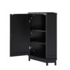 Bathroom Cabinet Triangle Corner Storage Cabinet With Adjustable Shelf Modern Style - Black - Image 21