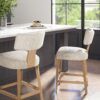 Penny - Round Arched Upholstered Counter Stool (Set of 2) - Travertine Beige - Image 5