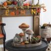 Mushroom Holiday Ornament, For Harvest Festival Fall Festival & Thanksgiving Table Decorations (Set of 2) - Beige / Orange - Image 10