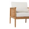 Contemporary Cushioned Eucalyptus Wood Patio Accent Chair - Natural - Image 4