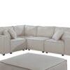 Melrose - Modular Sectional Sofa With Ottoman - Beige Linen - Image 2