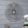 Metal Flowers Wall Decor, Transitional Wall Floral Sculpture For Foyer Porch Hallway Entrance (Set of 3) - Gold - Image 5