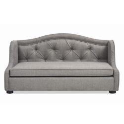 Robin - Tufted Wingback Pet Sofa Bed, Medium, Uptown Resistant High - Gray Stain