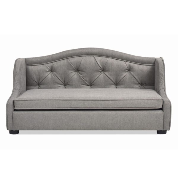 Robin - Tufted Wingback Pet Sofa Bed, Medium, Uptown Resistant High - Gray Stain