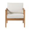 Contemporary Cushioned Eucalyptus Wood Patio Accent Chair - Natural - Image 3