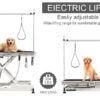 Super Deluxe Electric Pet Grooming Table, 110V / 220V Professional Groomer Recommend Adjustable Height From 9.4" To 39.37" - Black / White - Image 5