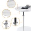Orbit - End Table With Height Adjustable Marble Textured Top - White - Image 5