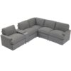 Power Recliner Corner Sofa Home Theater Reclining Sofa Sectional Couches With Storage Box, Cup Holders, USB Ports And Power Socket For Living Room - Dark Gray - Image 11