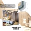 36X30" Glossy Brushed Silver Framed Mirror For Bathroom Rectangular Wall Bathroom Mirror Metal Frame Farmhouse Mirror Large Decorative Square Corner Rectangle Mirror (Horizontal & Vertical) - Silver - Image 10
