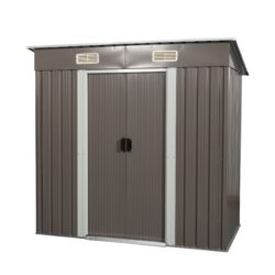 Outdoor Metal Storage Shed - Dark Gray