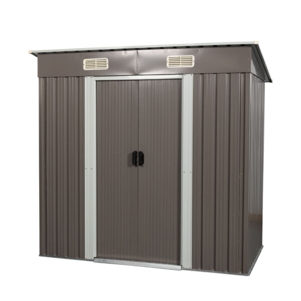 Outdoor Metal Storage Shed - Dark Gray