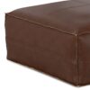 Brody - Large Square Coffee Table Pouf - Distressed Dark Brown - Image 6