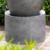 Heavy Outdoor Cement Fountain Antique, Cute Unique Urn Design Water Feature For Home Garden, Lawn Deck & Patio - Antique Gray - Image 6