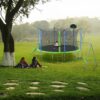14Ft Trampoline With Slide And Swings, Astm Approved Large Recreational Trampoline With Basketball Hoop And Ladder, Outdoor Backyard Trampoline With Net, Capacity For Kids And Adults - Green / Blue - Image 4