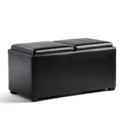 Avalon - 5 Piece Storage Ottoman - Midnight Black