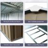 8Ft x 10Ft Outdoor Metal Storage Shed With Metal Floor Base, With Window - Gray - Image 3
