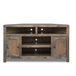 Joshua Creek - Corner TV Stand For TVs Up To - Barnwood