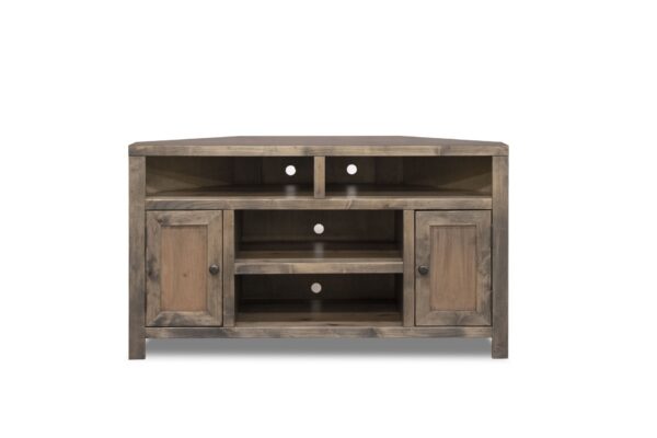 Joshua Creek - Corner TV Stand For TVs Up To - Barnwood